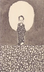 Child with Halo in a Flower Meadow